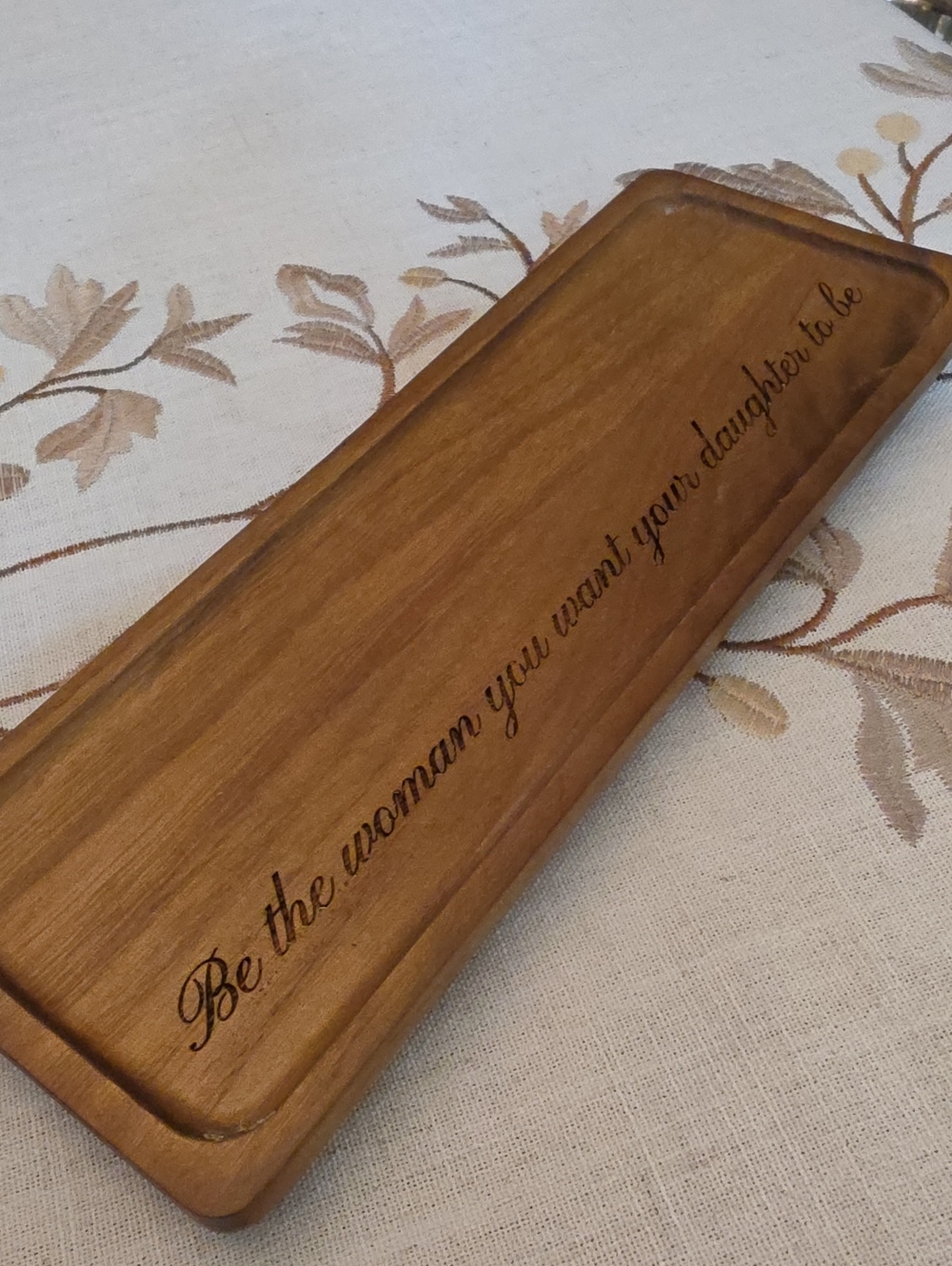 Wood Vanity Tray - Inspirational Engraved Design